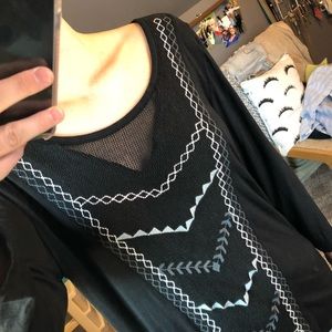 Black and white long sleeve shirt